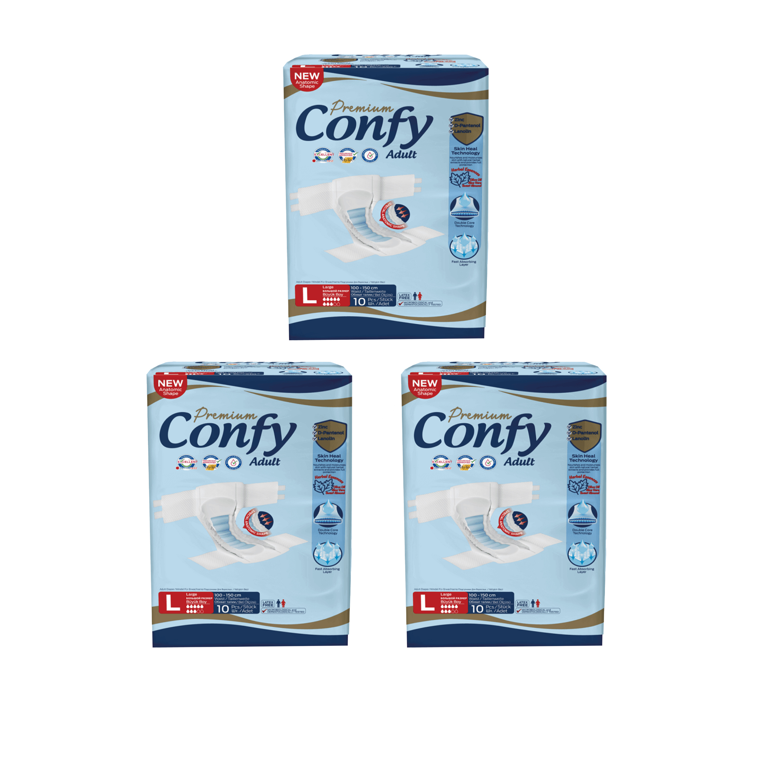 پوشک بزرگسال کانفی کد Pr7413.3 سایز لارج بسته 3 عددی