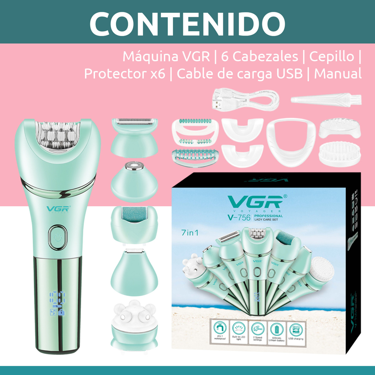 ماشین اصلاح موی بدن بانوان وی جی ار مدل V-756