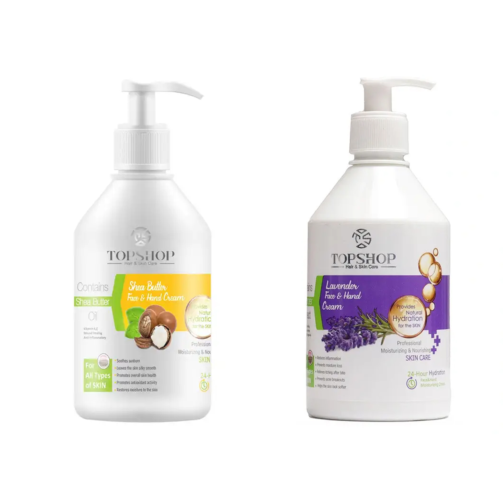 کرم مرطوب کننده تاپ شاپ مدل شی باتر و اسطوخودوس حجم 500 میلی لیتر بسته 2 عددی