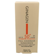 کرم ضد آفتاب رنگی ژیناژن SPF 50 مدل 01 محافظ UVA ،UVB ضد حساسیت، ضد چروک و ضد پیری، مناسب پوست‌های خشک و نرمال حجم 50 میلی لیتر مجموعه دو عددی