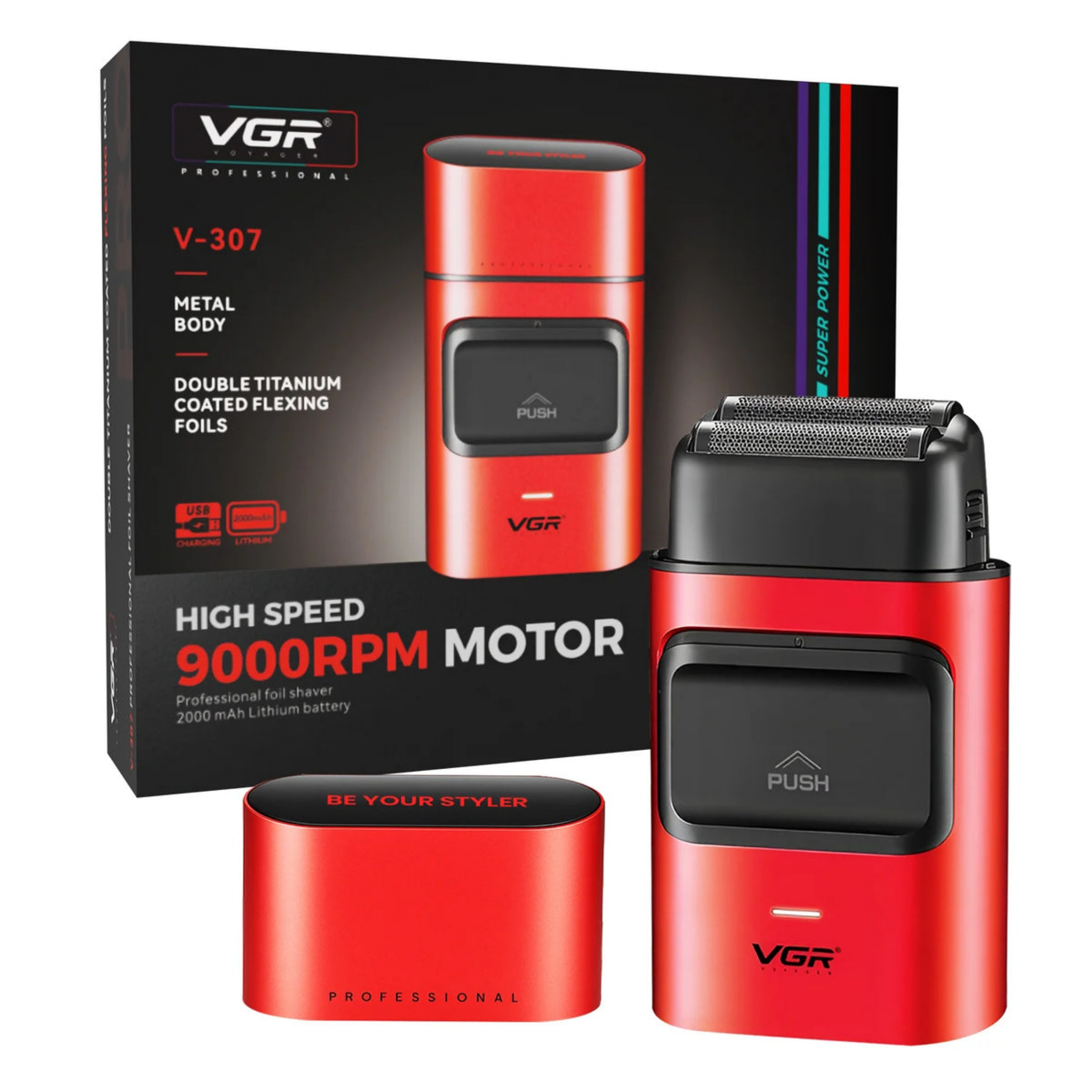 ماشین اصلاح موی صورت شارژی وی جی ار مدل V-307