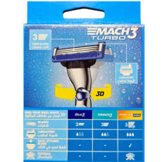 خود تراش ژیلت مدل Mach3 Turbo 3D به همراه تیغ یدک