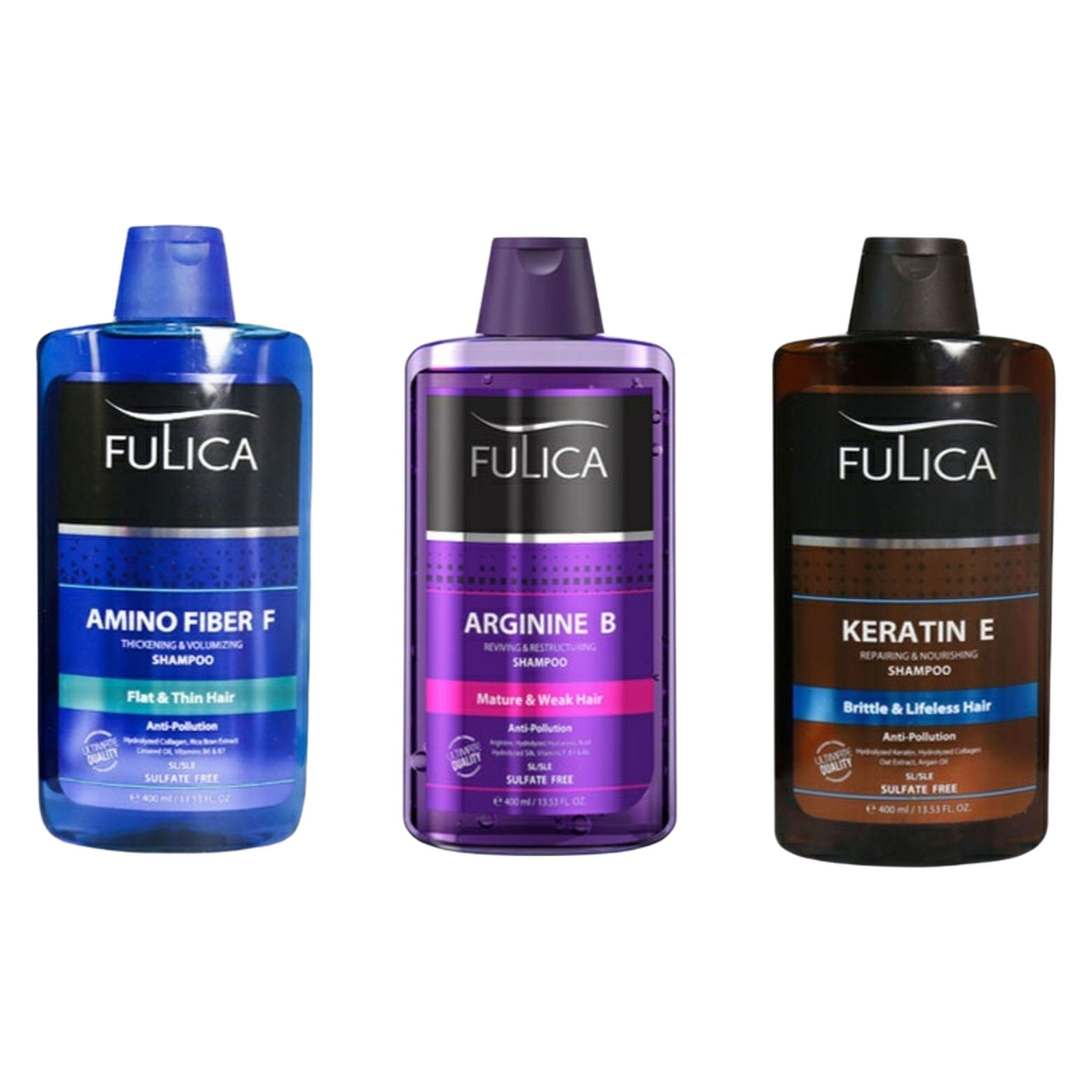 شامپو مو فولیکا مدل بدون سولفات حجم 400 میلی‌لیتر مجموعه 3 عددی