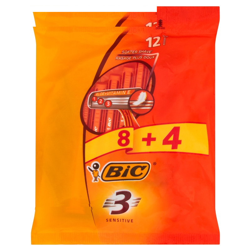 خود تراش بیک مدل Sensitive بسته 12 عددی