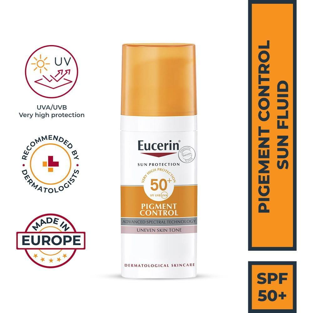 فلوئید ضد آفتاب بدون رنگ اوسرین SPF 50 مدل Pigment Control ‌مناسب انواع پوست حجم 50 میلی‌لیتر