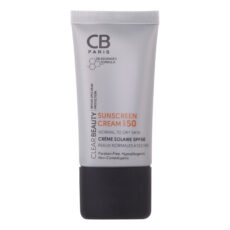 کرم ضد آفتاب بدون رنگ سی بی پاریس SPF 50 مدل 054 ‌مناسب پوست‌های معمولی و خشک حجم 40 میلی‌لیتر