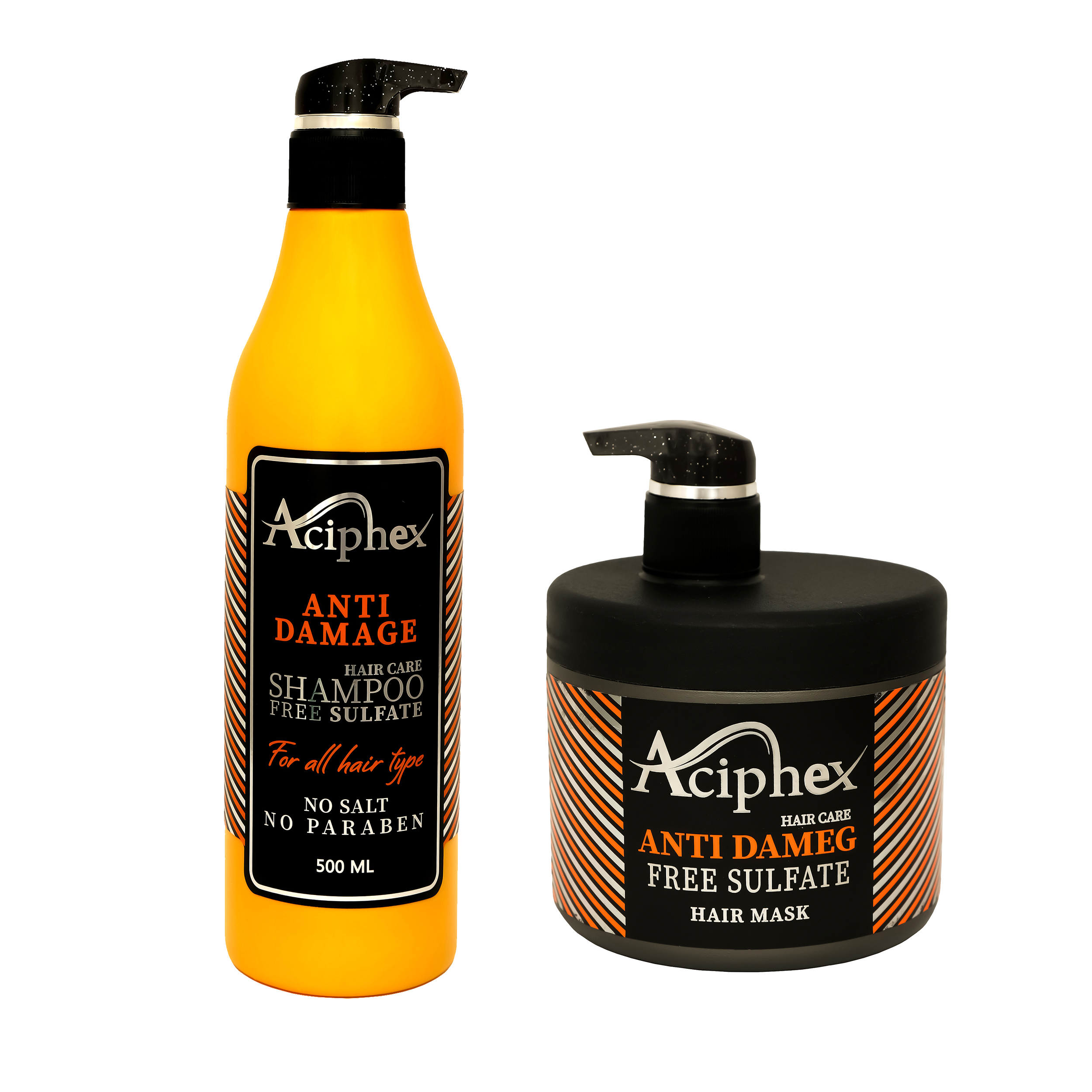 شامپو تقویت کننده مو اسیفکس مدل 01 مناسب موهای آسیب دیده حجم 500 میلی لیتر به همراه ماسک مو اسیفکس حجم 500 میلی لیتر