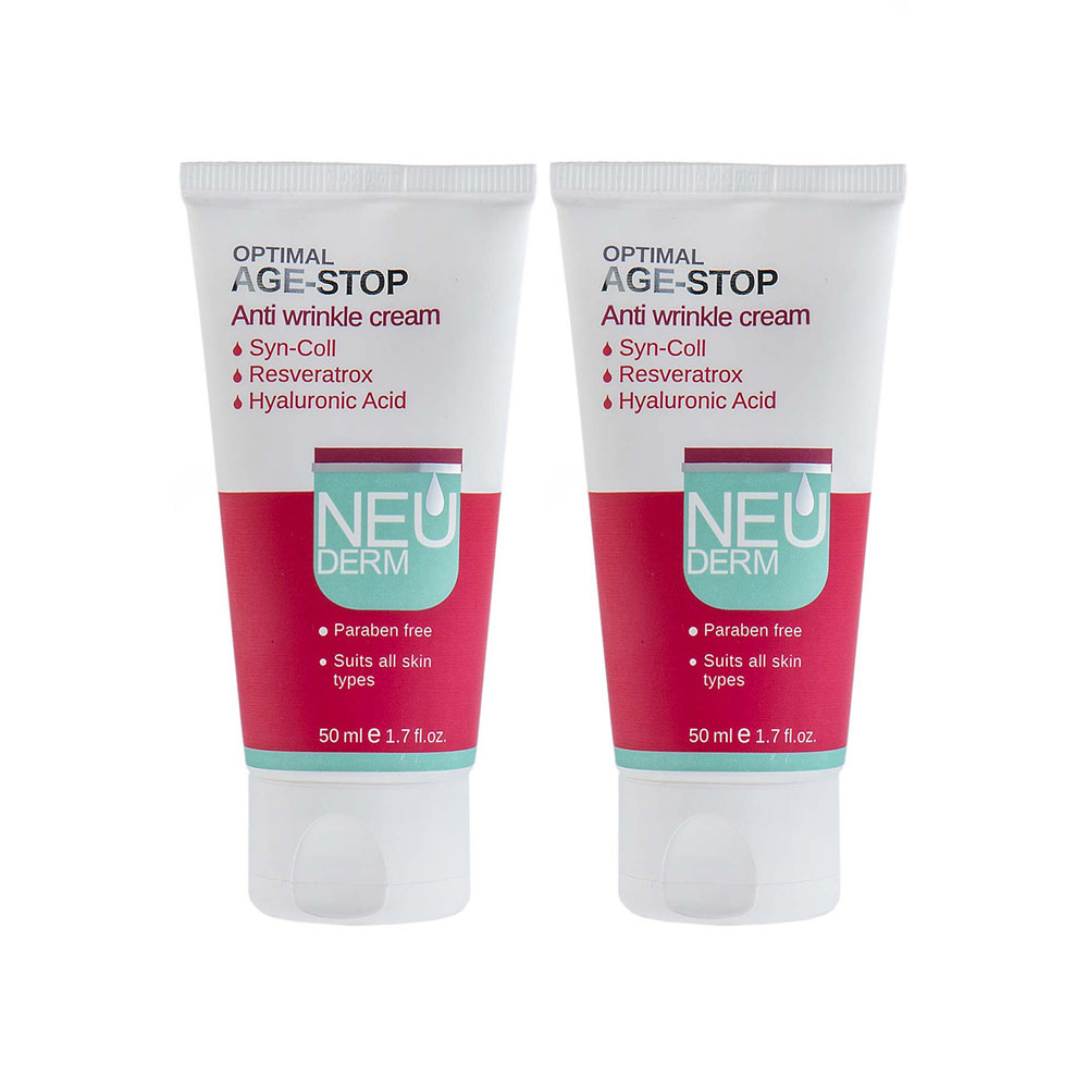کرم ضد چروک نئودرم مدل Optimal Age-Stop حجم 50 میلی لیتر بسته دو عددی