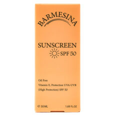 کرم ضد آفتاب بدون رنگ بارمسینا SPF 50 مدل 01 مناسب برای پوست‌های چرب حجم 50 میلی‌لیتر