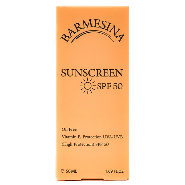 کرم ضد آفتاب بدون رنگ بارمسینا SPF 50 مدل 01 مناسب برای پوست‌های چرب حجم 50 میلی‌لیتر
