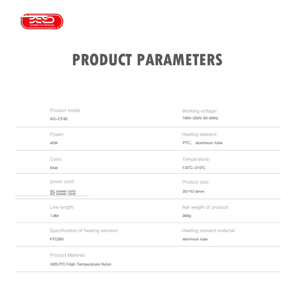فر کننده مو ایکس او مدل CF40