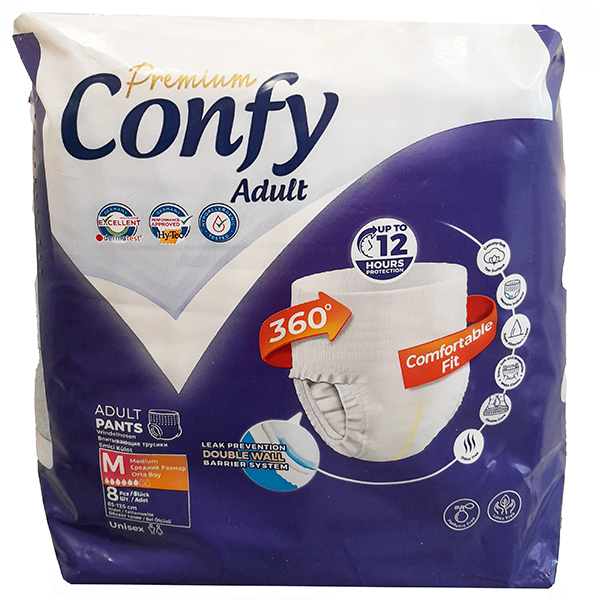 پوشک شورتی بزرگسال کانفی مدل پریمیوم سایز متوسط مجموعه 6 عددی