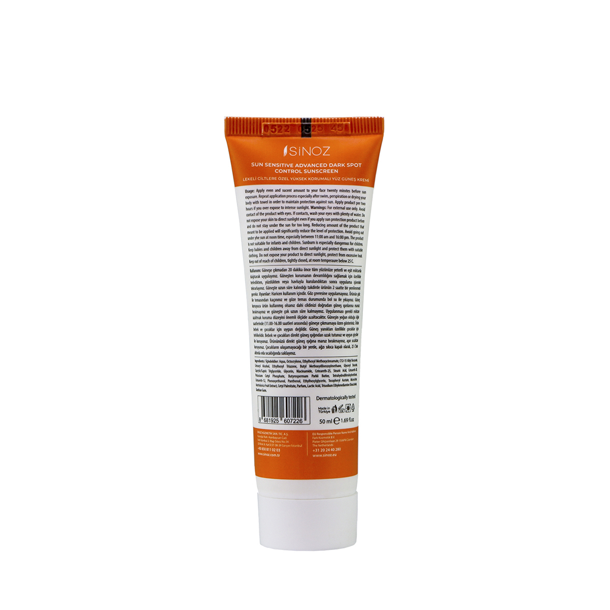 کرم ضد آفتاب بدون رنگ سینوز SPF 50 مدل پلاس مناسب پوست های چرب حجم 50 میلی لیتر