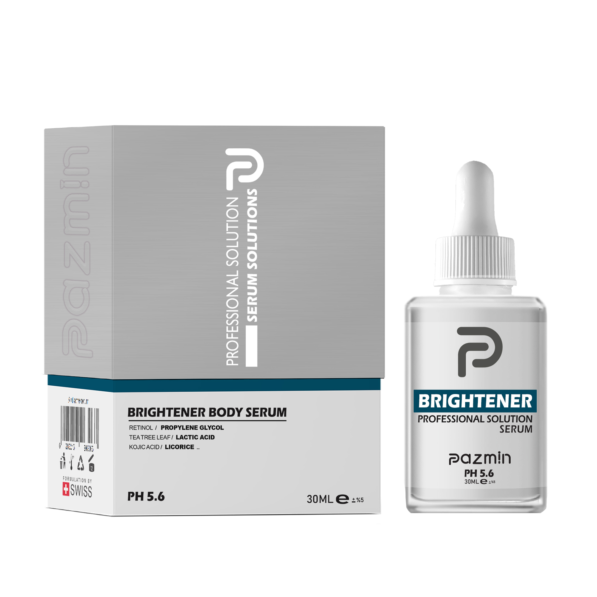 ﺳﺮم روشن کننده بدن پازمین مدل لاکتیک اسید حجم 30 میلی لیتر