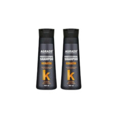 شامپو تقویت کننده و ترمیم کننده مو آگرادو مدل کراتین حجم 400 میلی لیتر مجموعه 2 عددی