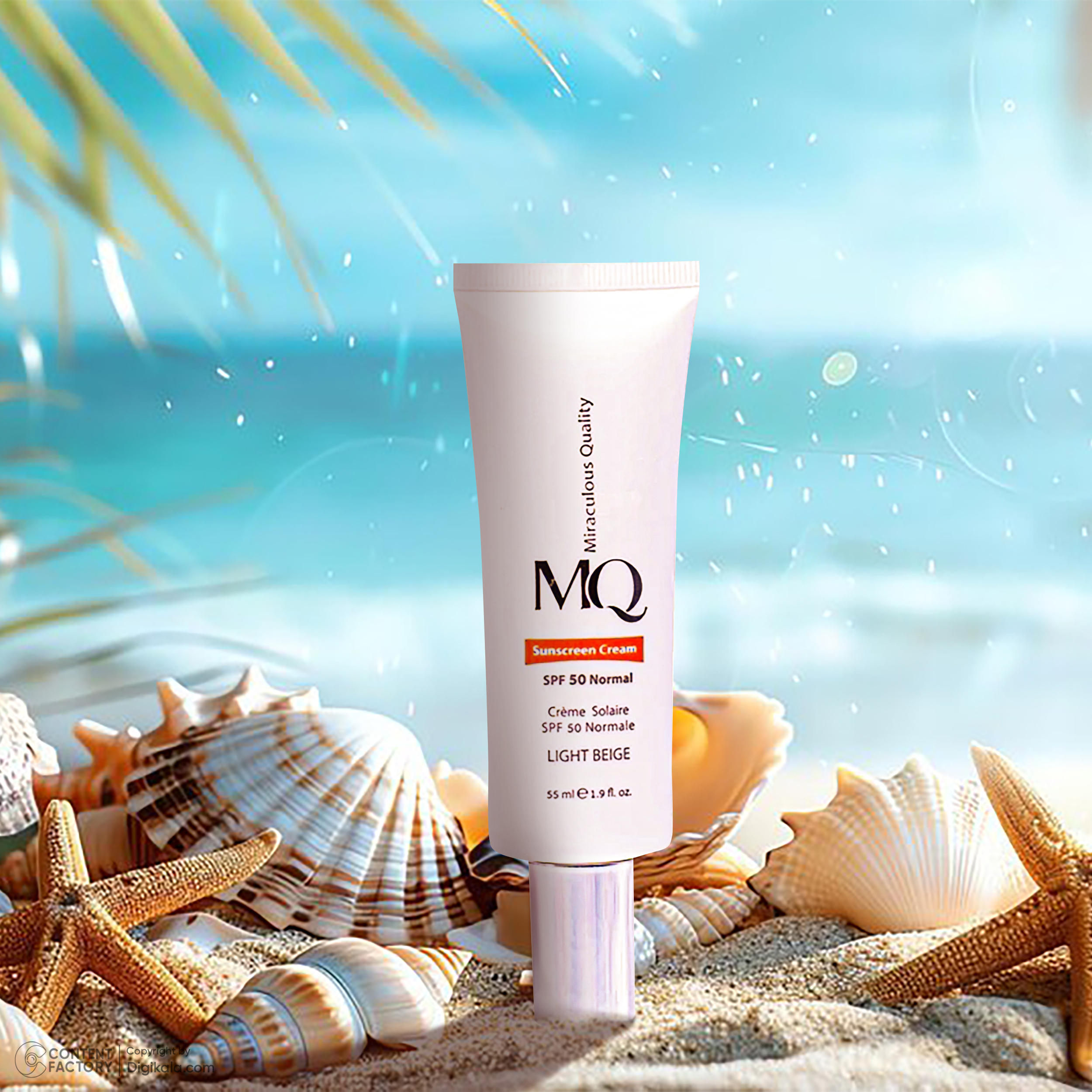 کرم ضدآفتاب ام کیو مدل نرمال LIGHT BEIGE، حجم 55 میلیلیتر
