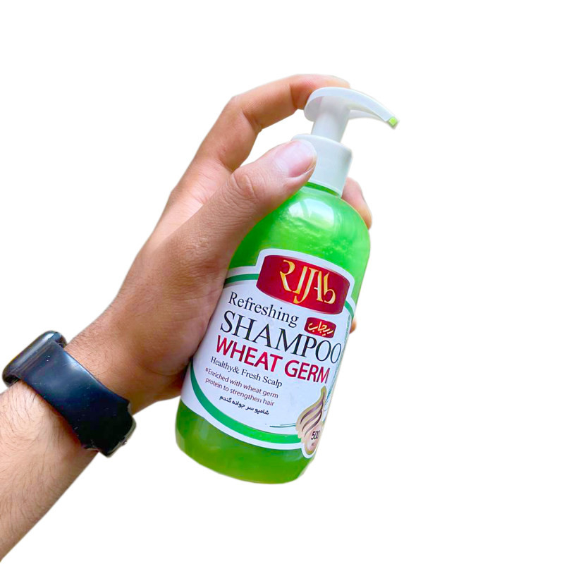 شامپو تقویت کننده و ضد ریزش مو ریجاب مدل عصاره جوانه گندم حجم 500 میلی لیتر بسته 10 عددی