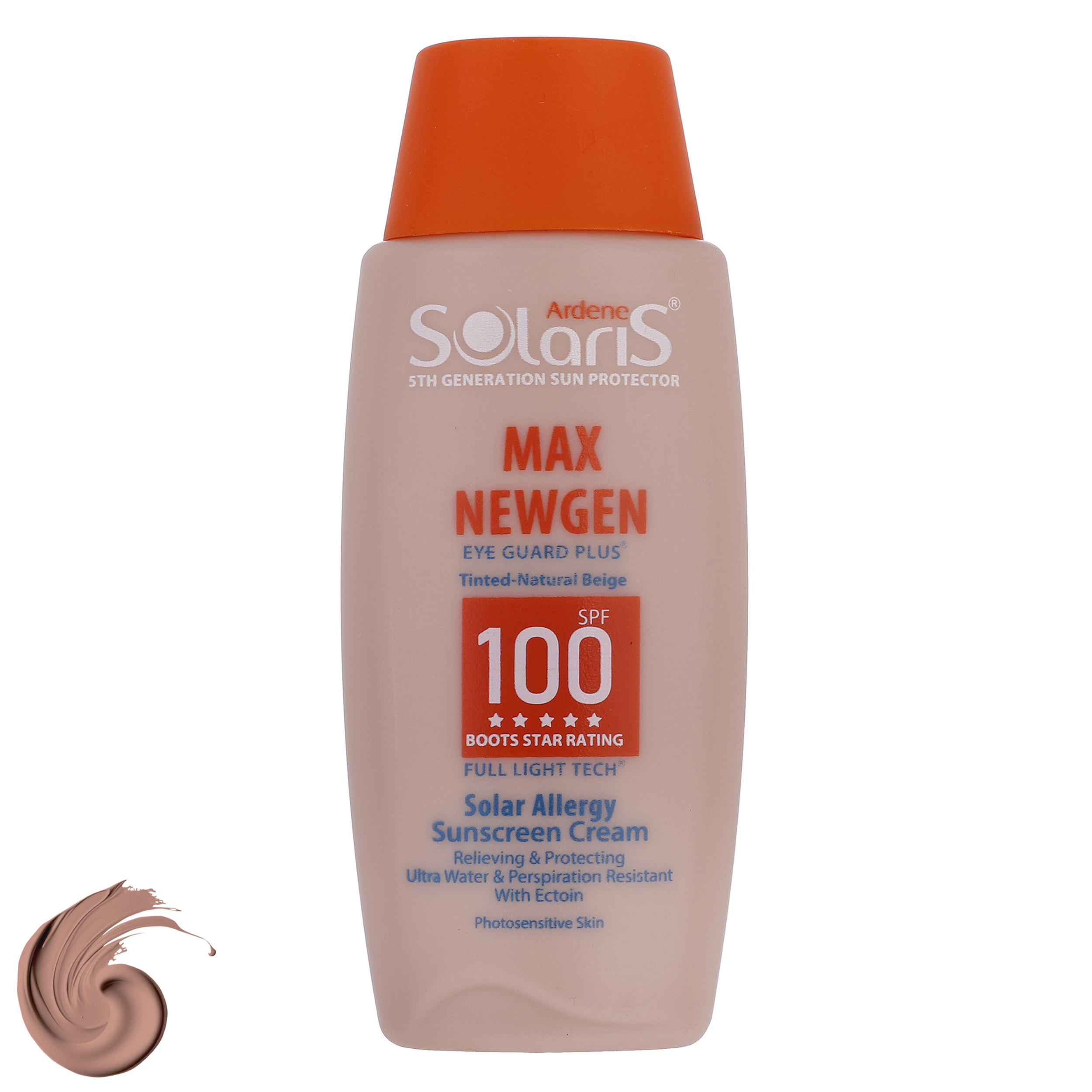 کرم ضدآفتاب رنگی آردن سولاریس SPF100 مدل Max Newgen، مناسب پوست‌های حساس، حجم 100 میلی‌لیتر