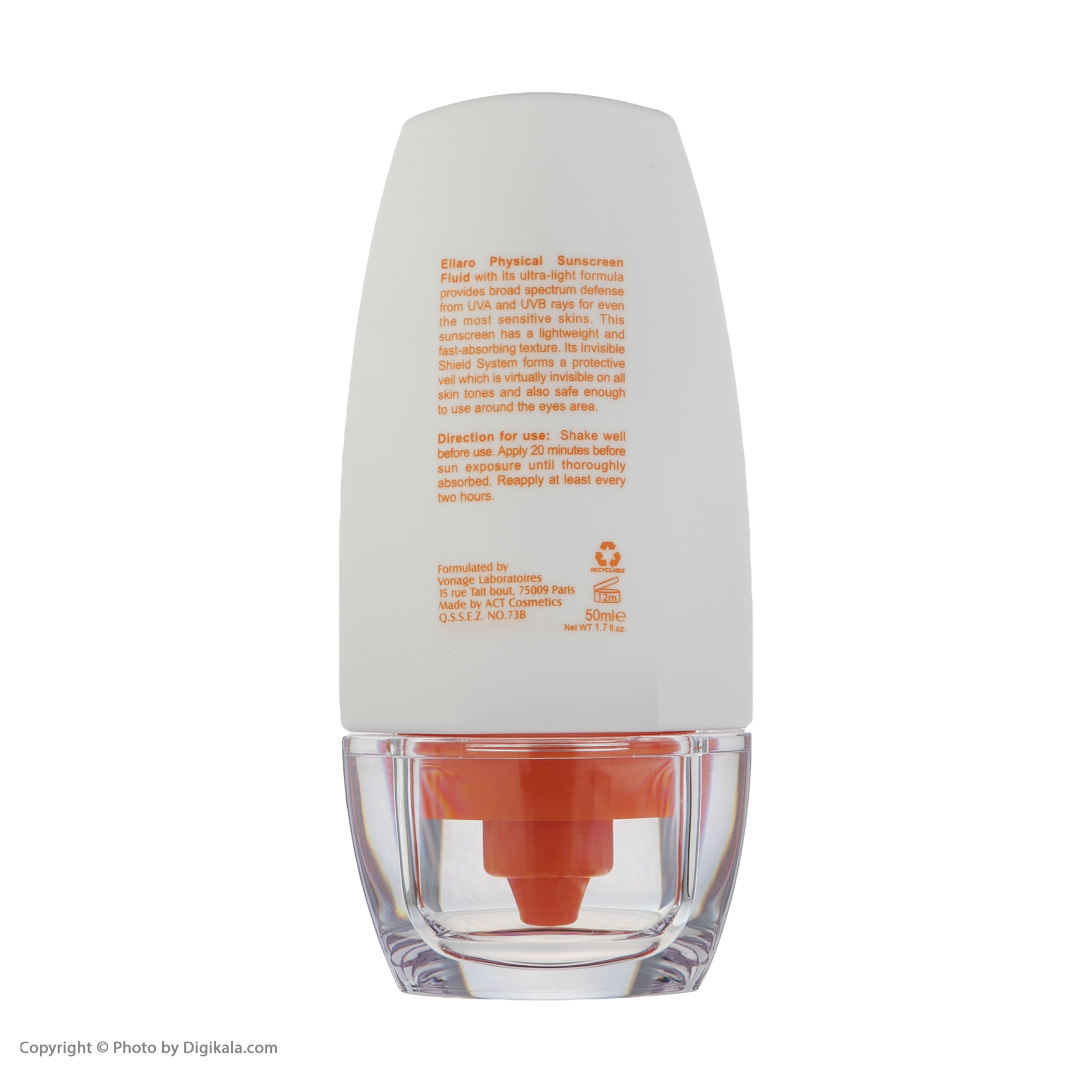 فلوئید ضد آفتاب بی رنگ الارو SPF30 مدل Non-Whitening مناسب پوست های حساس تحت لیسانس حجم 50 میلی لیتر