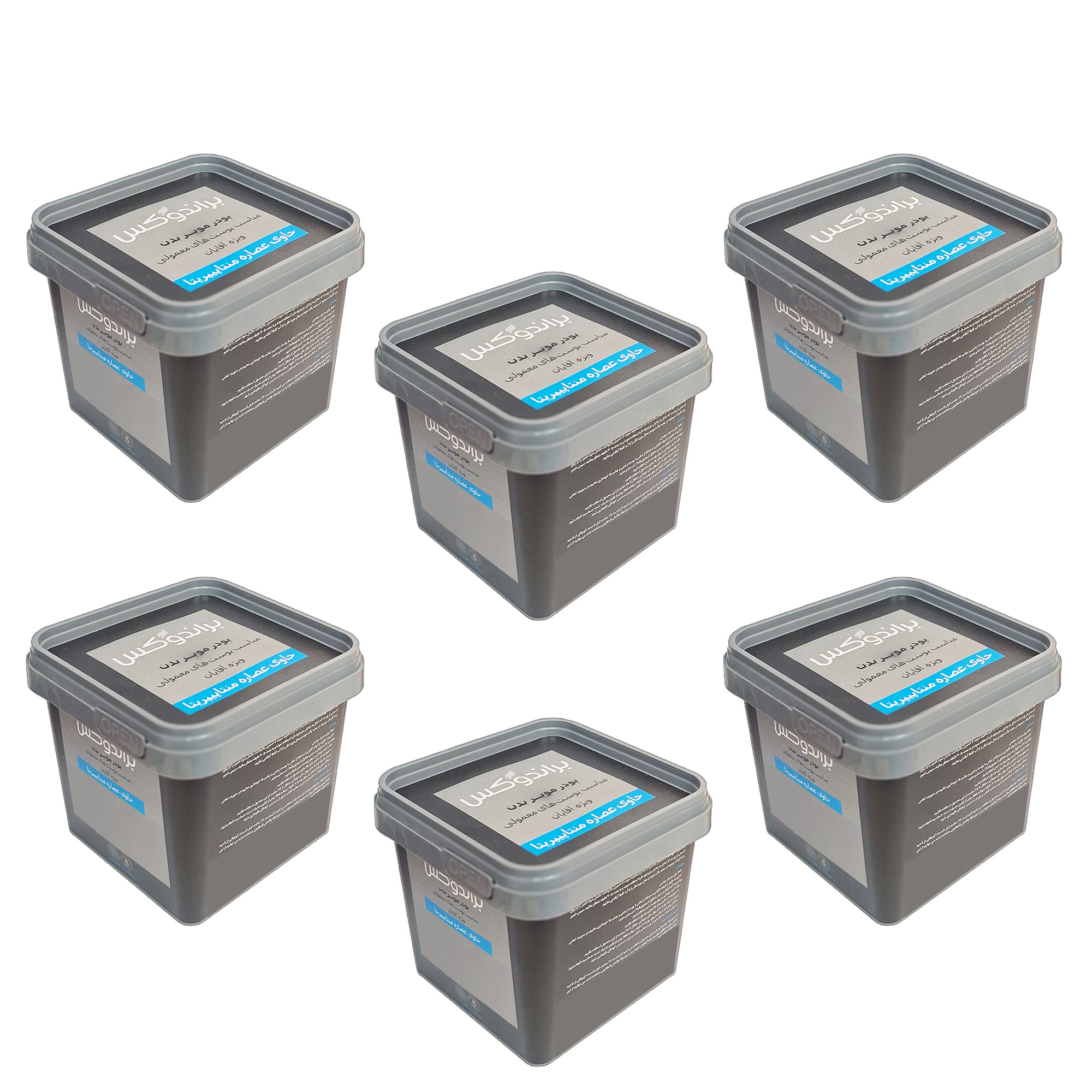 پودر موبر بدن براندوکس مدل Piperita وزن 300 گرم مجموعه 6 عددی