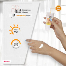 ضدآفتاب بی‌رنگ SPF90 پتال رز مدل High Protection مناسب پوست خشک، حجم 50 میلی‌لیتر