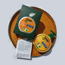 لوسیون آبرسان و مغذی دست، صورت و بدن گرین اورنج مدل پرتقال مناسب برای انواع پوست حجم 215 میلی لیتر مجموعه 3 عددی