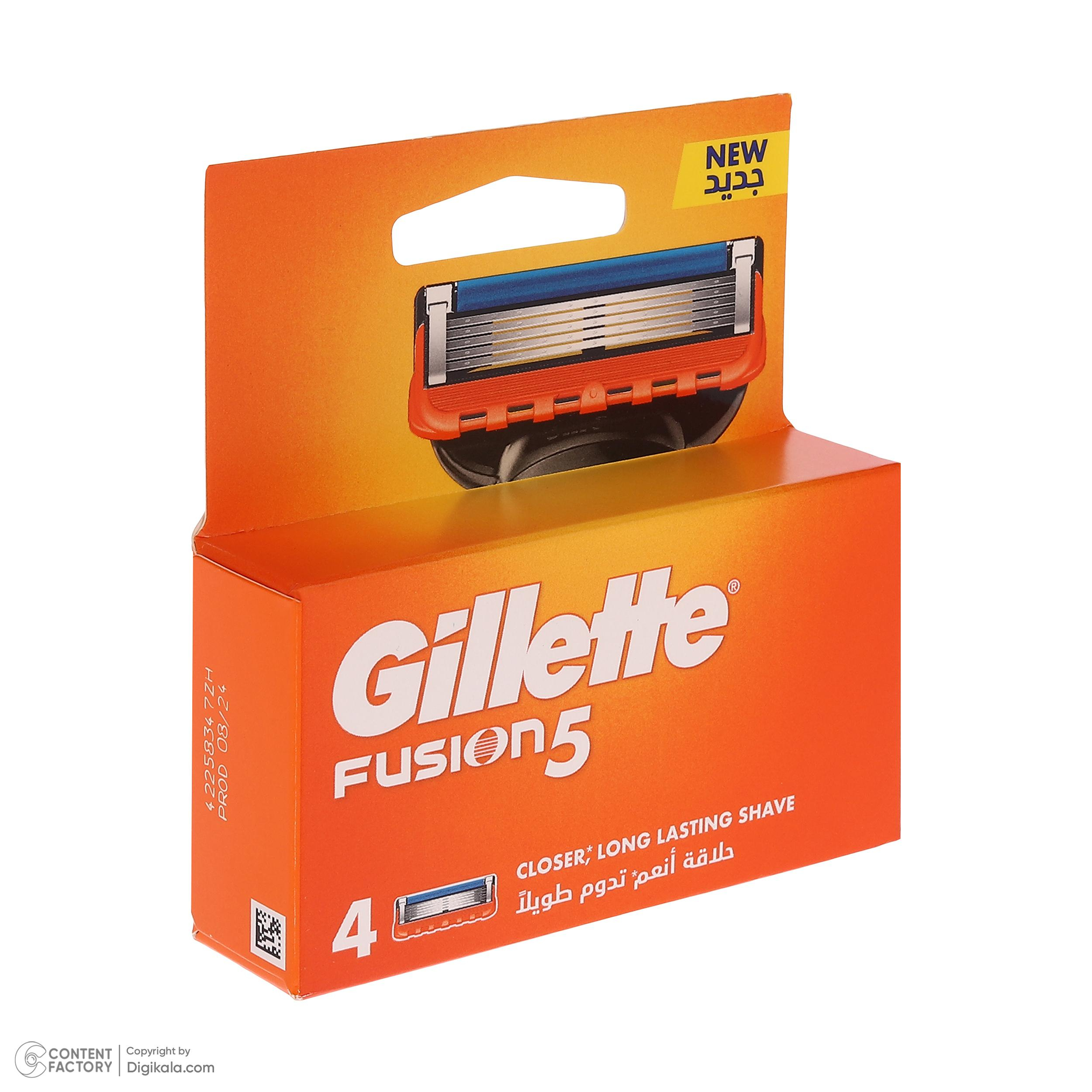 تیغ یدک ژیلت مدل Fusion 5 کد KGH بسته 4 عددی