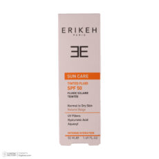 کرم ضد آفتاب رنگی صورت اریکه SPF 50 مدل Tinted حاوی محافظ UVA و UVB  ‌مناسب پوست‌های خشک و معمولی حجم 50 میلی‌ لیتر