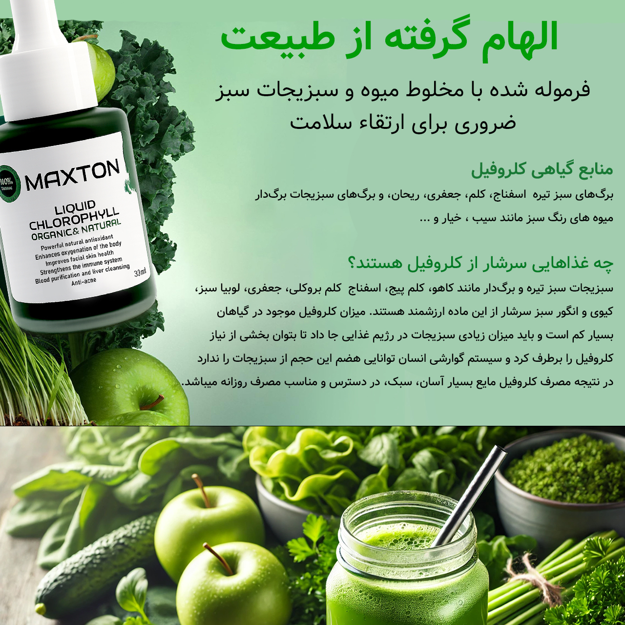 کلروفیل مایع مکستون مدل LC حجم 30 میلی لیتر