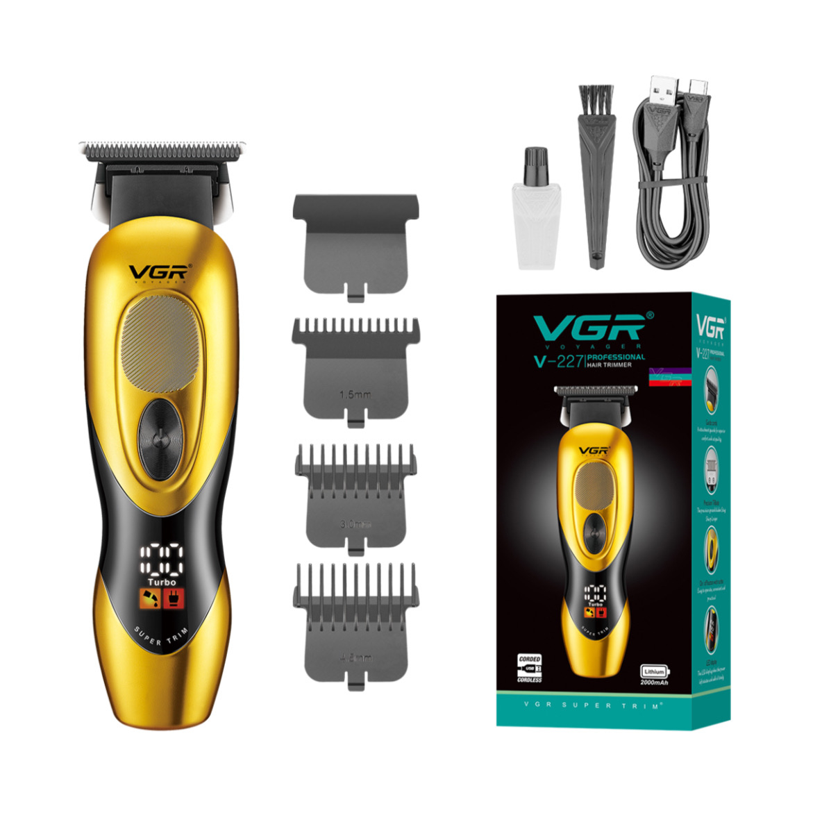 ماشین اصلاح موی سر و صورت وی جی ار مدل V-227