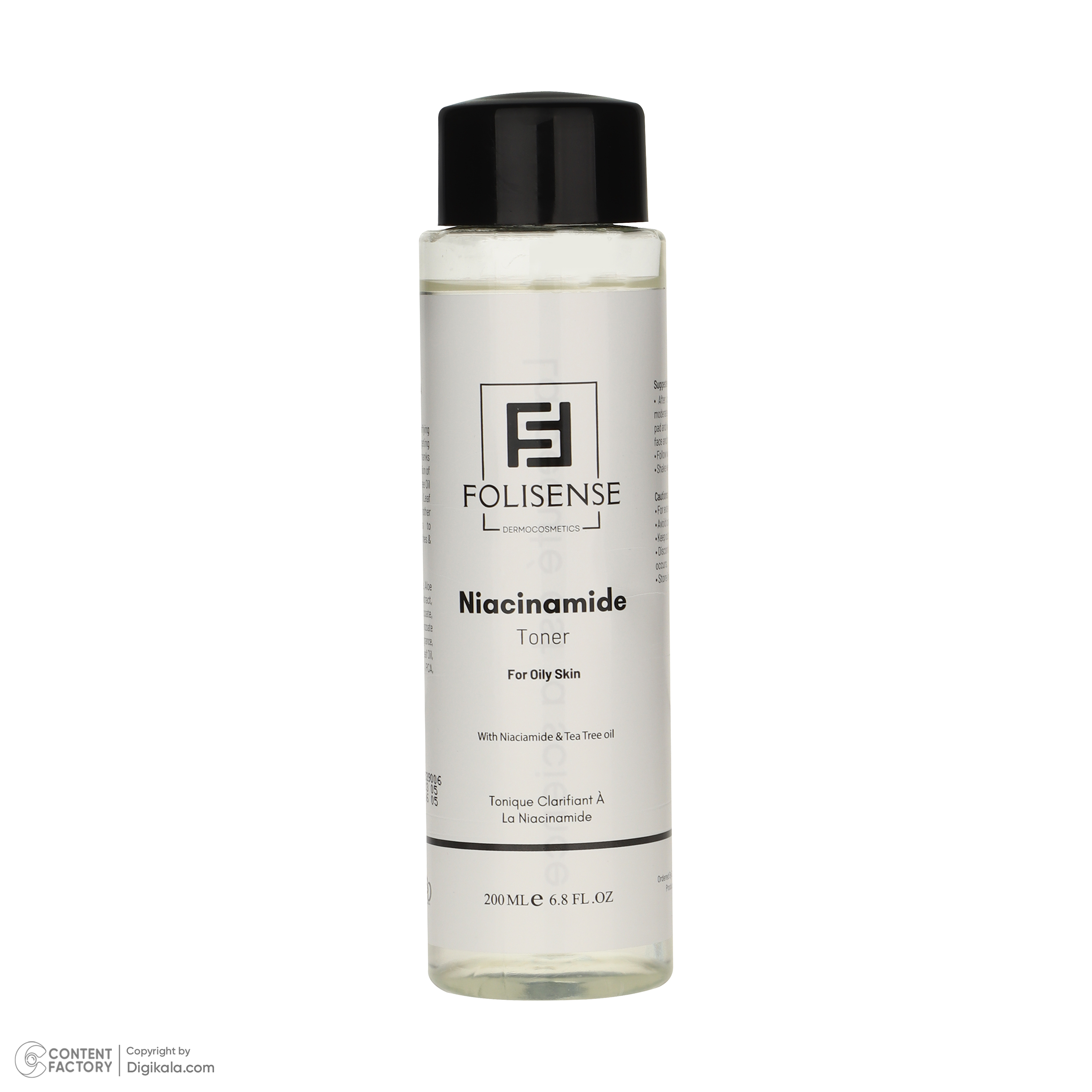 تونر فولیسنس مدل Niacinamide مناسب پوستهای چرب حجم 200 میلیلیتر