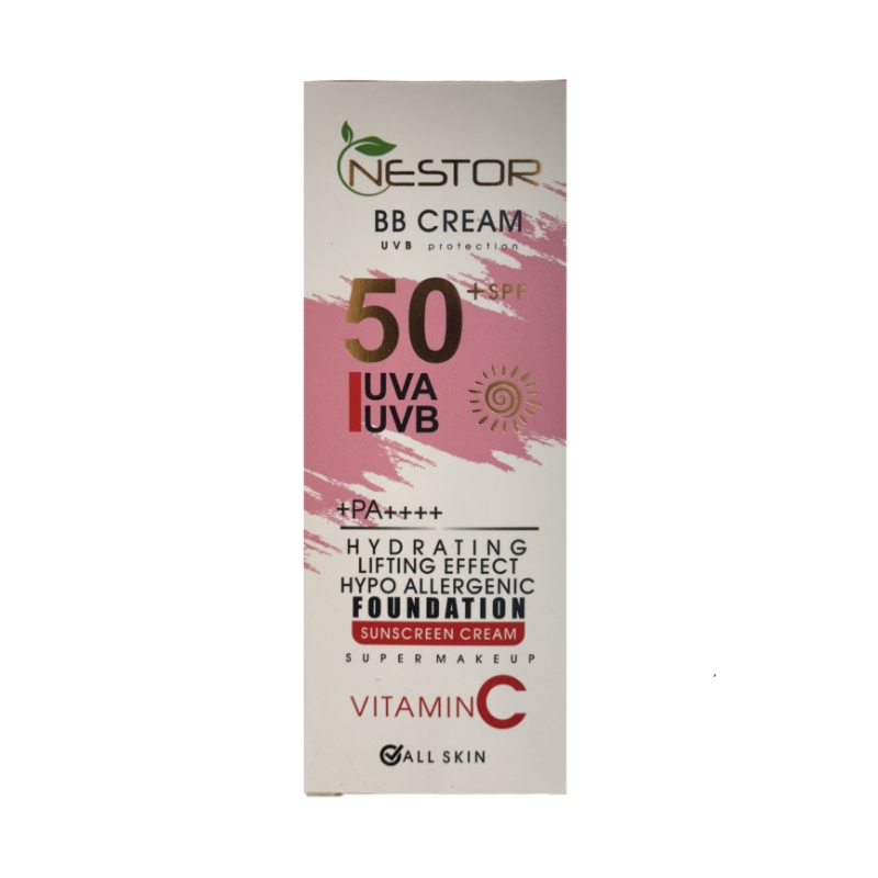 کرم ضد آفتاب رنگی نستور SPF 50 شماره 3 مدل ویتامین c ‌مناسب پوست‌های خشک حجم 50 میلی‌لیتر