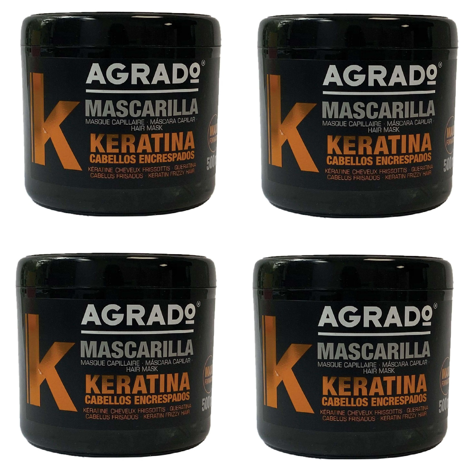 ماسک مو آگرادو مدل Keratin حجم 500 میلی لیتر بسته 4 عددی