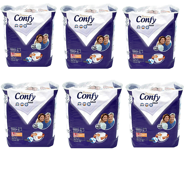 پوشک شورتی بزرگسال کانفی مدل پریمیوم سایز بزرگ مجموعه 6 عددی