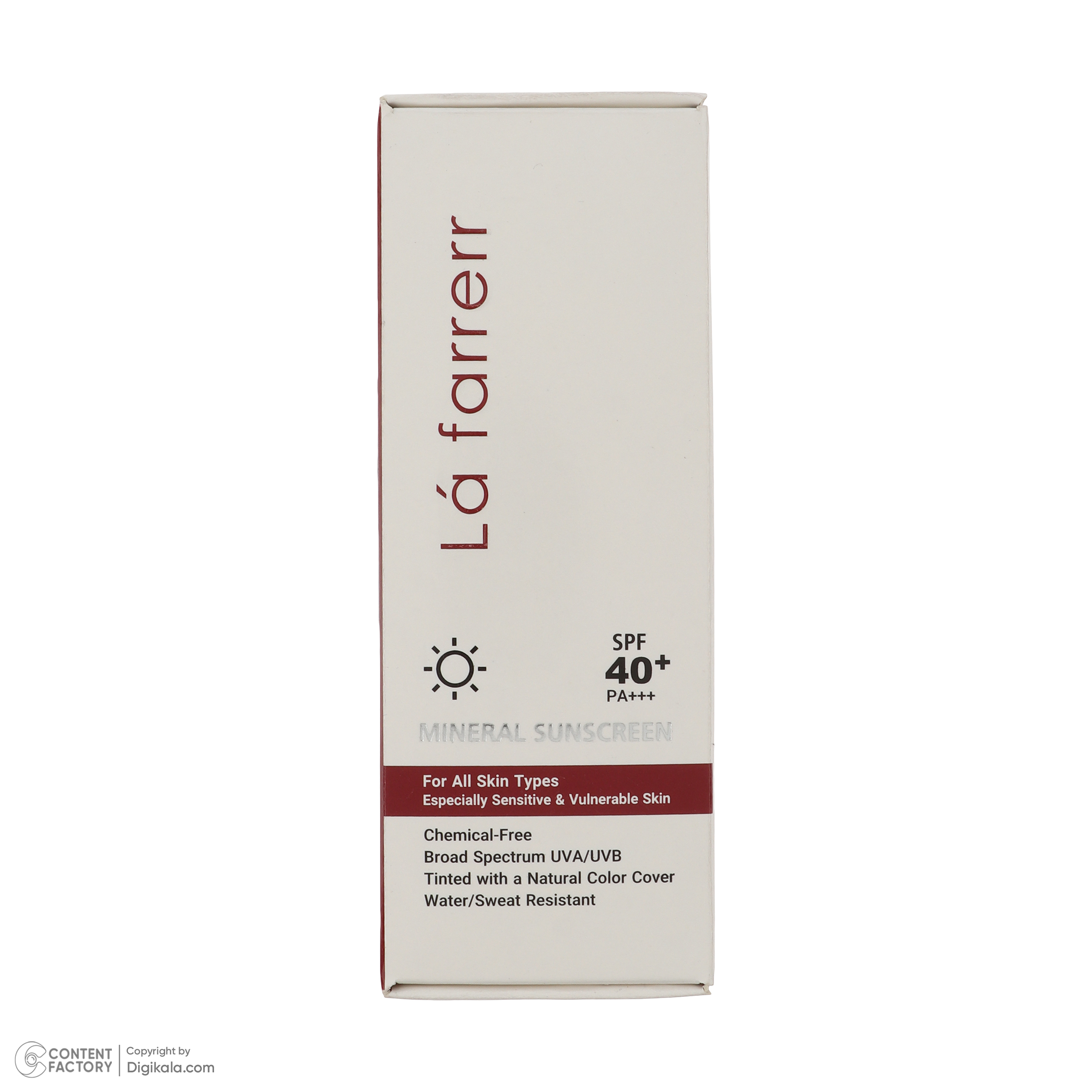 کرم ضد آفتاب رنگی لافارر SPF 40 مدل مینرال حاوی محافظ UVA و UVB و PA+++ ‌مناسب انواع پوست حجم 40 میلی‌لیتر