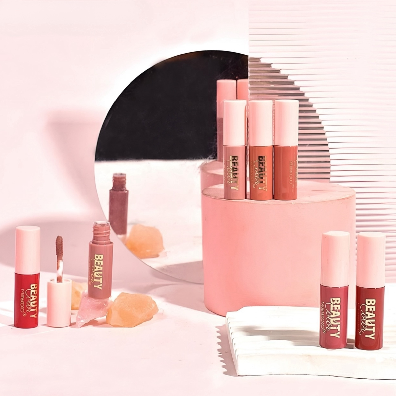 رژ لب مایع کوین اند کوکو مدل beauty شماره 01 مجموعه 12 عددی