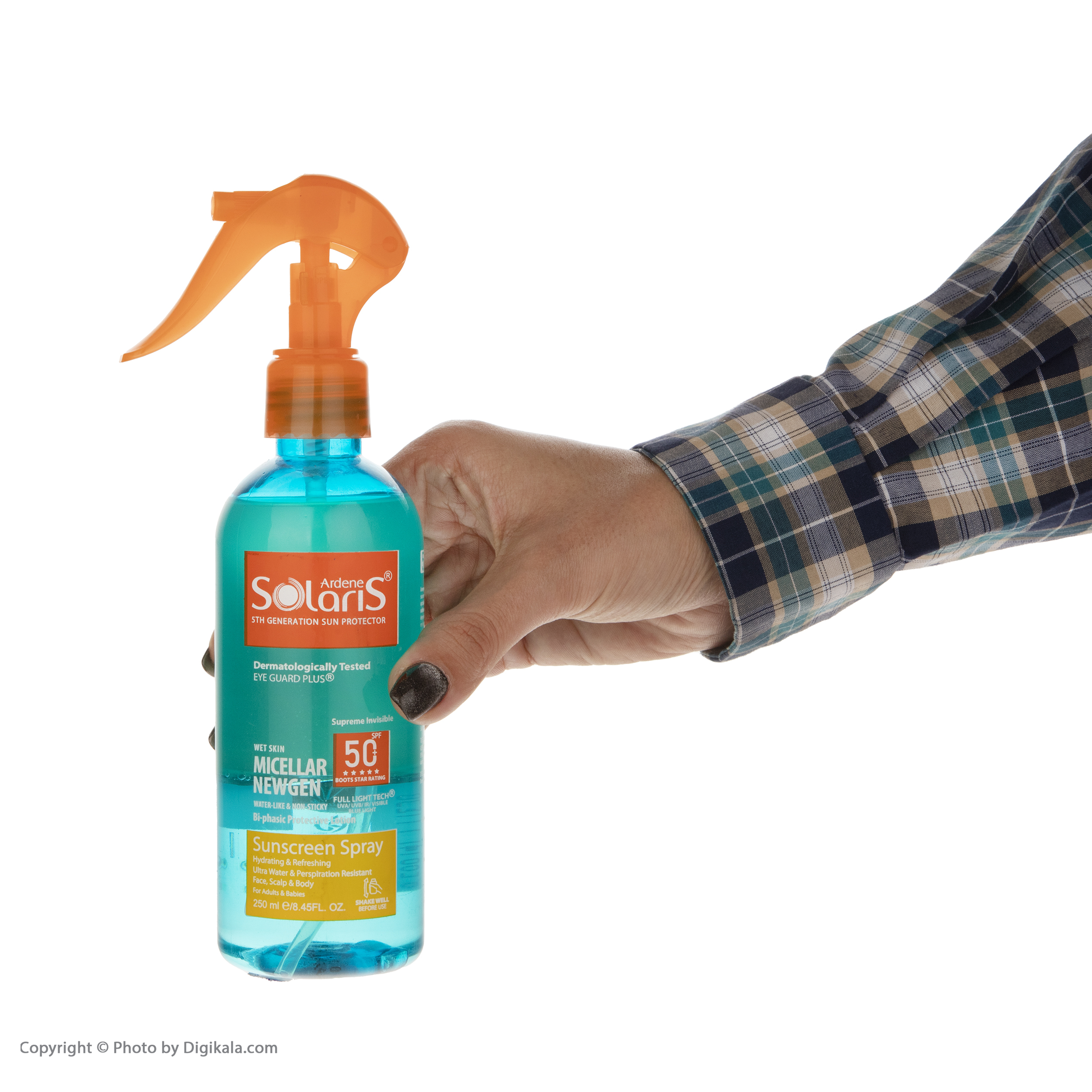 لوسیون دوفازی ضدآفتاب آردن سولاریس مدل Micellar Newgen، حجم 250 میلی‌لیتر
