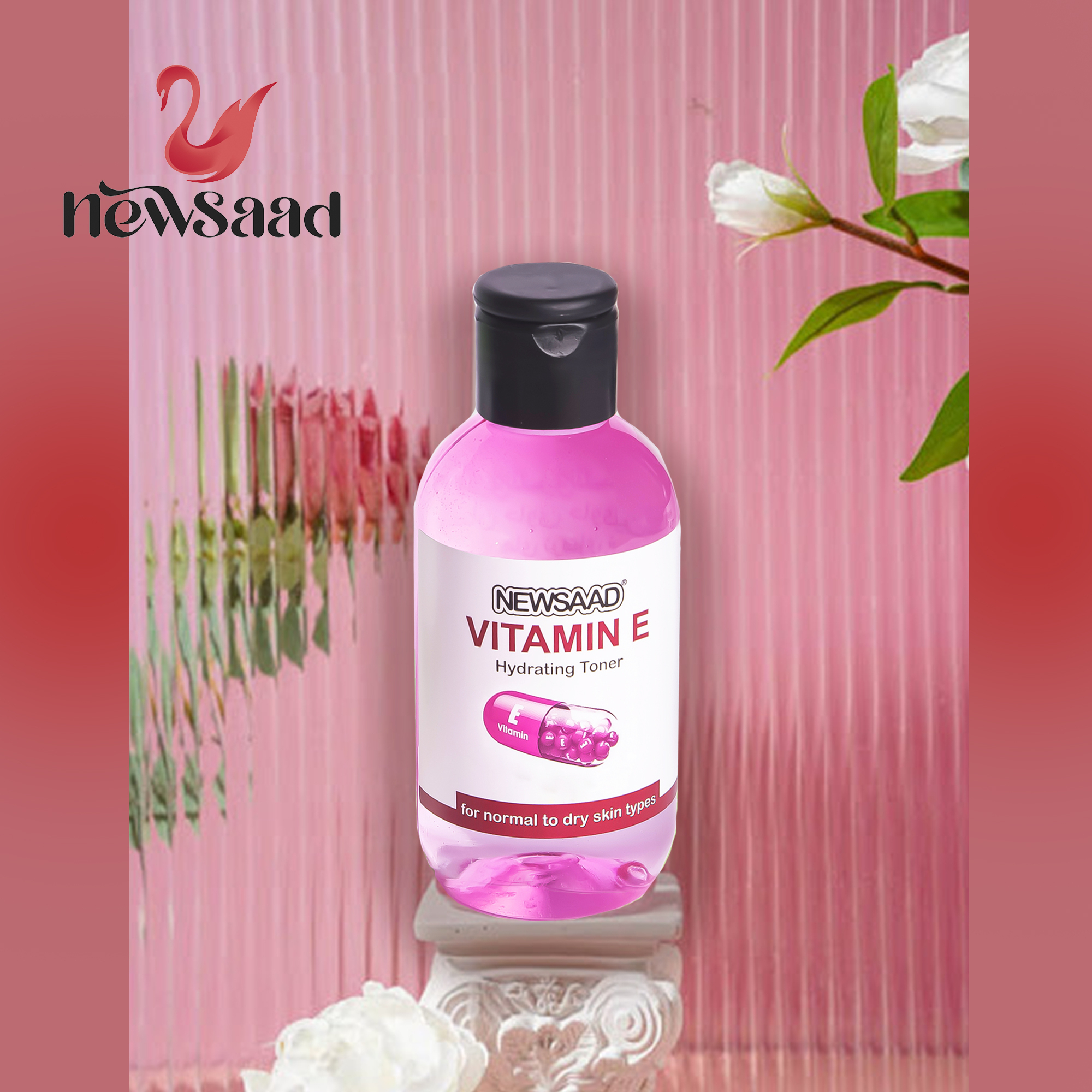 تونر پاک کننده صورت نیوساد مدل Vitamine مناسب برای پوست خشک و معمولی حجم 150 میلی لیتر بسته 5 عددی