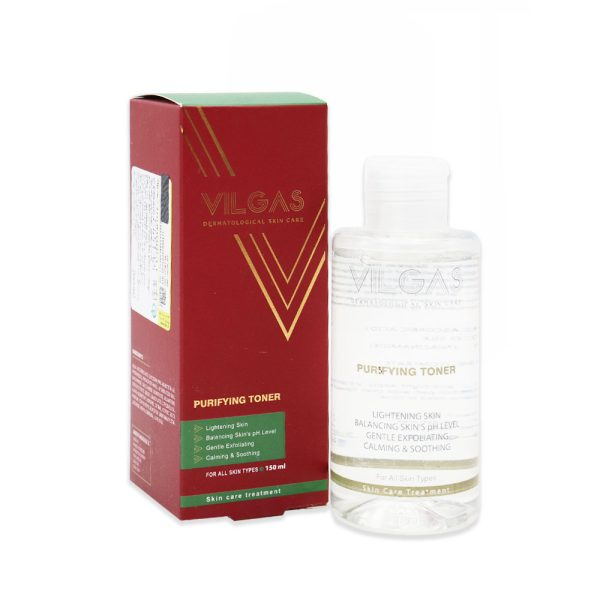 تونر پاک کننده آرایش صورت ویلگاس مدل PRI مناسب برای انواع پوست حجم 150 میلی لیتر