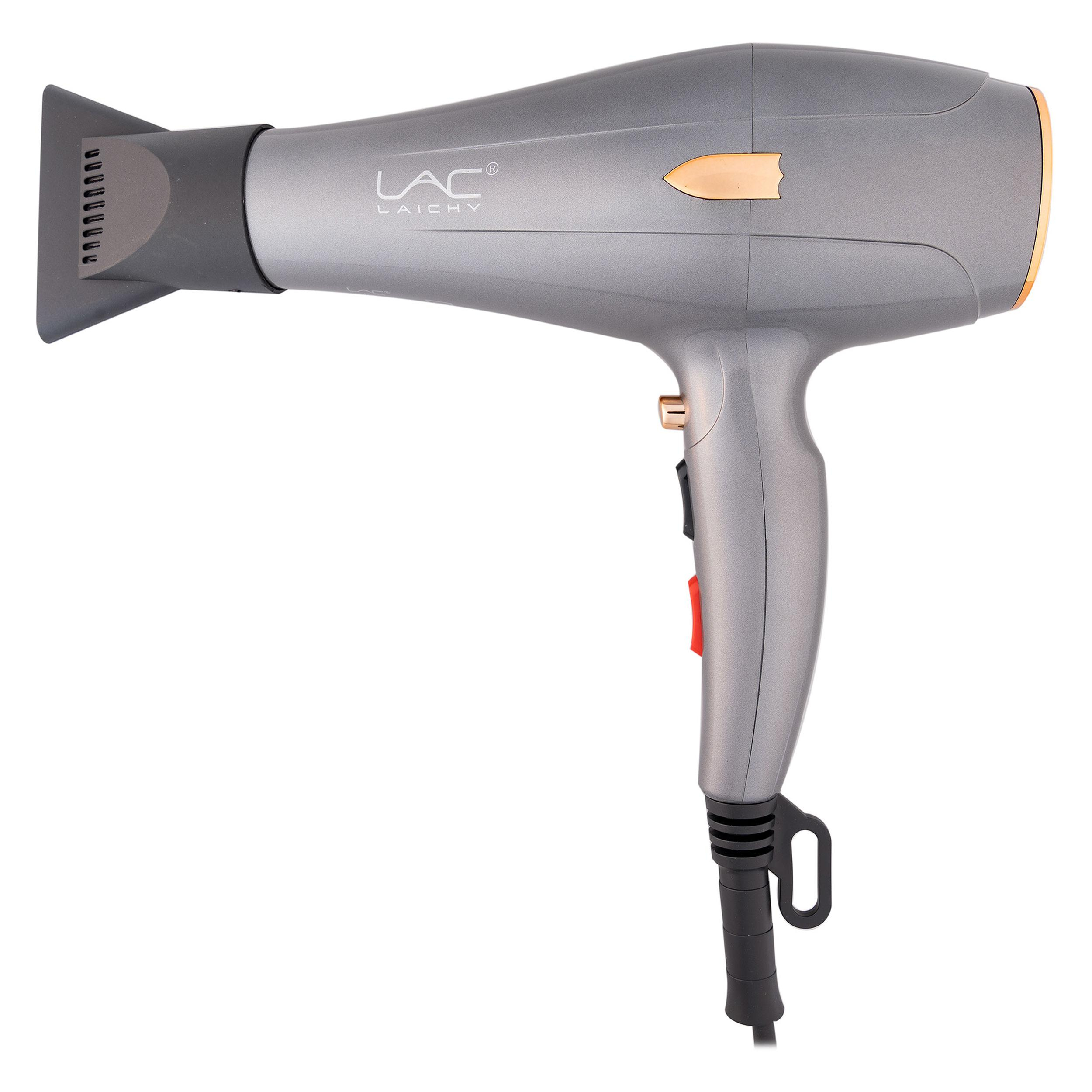 سشوار حرفه‌ای لایچی مدل L-9080، موتور AC با توان مصرفی 2200 وات، دارای قابلیت باد سرد، طراحی ارگونومیک، فناوری تولید یون، با حالت صاف‌کننده و حجم‌دهنده، وزن 500 گرم، تنظیم حرارت 3 حالته و کنترل سرعت 2 حالته، به همراه 2 سری متمرکزکننده