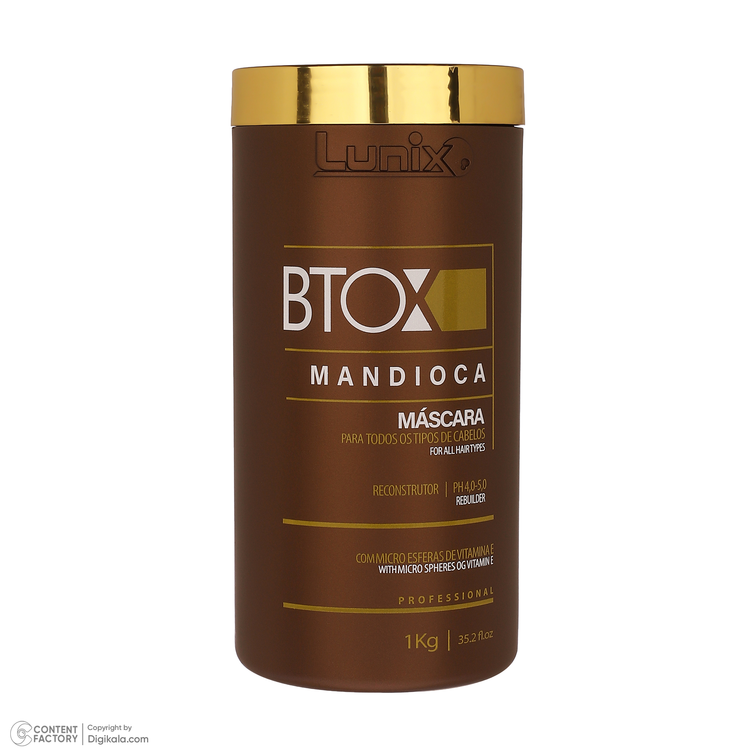 بوتاکس ترمیم کننده مو لونیکس مدل Mandioca مناسب برای انواع مو وزن 1000 گرم