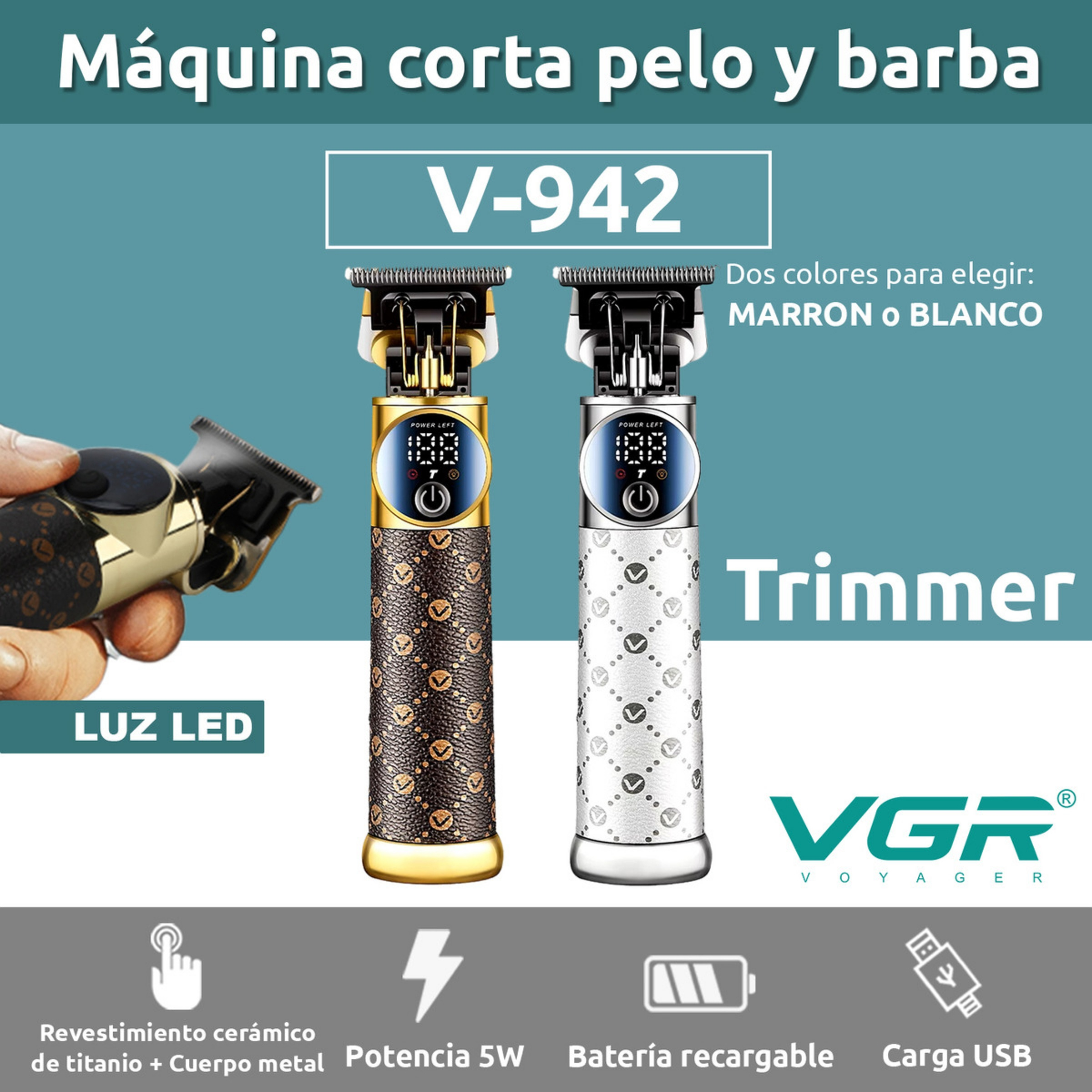 ماشین اصلاح موی سر و صورت وی جی ار مدل v-942