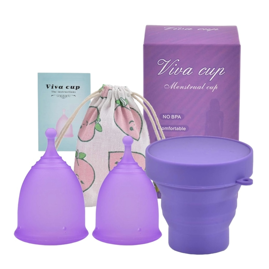 کاپ قاعدگی ویوا کاپ مدل CU3 بسته 2 عددی به همراه لیوان نگهدارنده