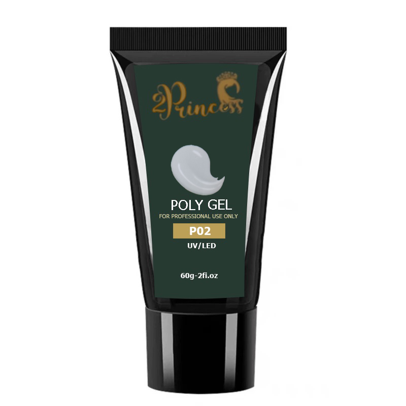 پلی ژل کاشت ناخن پرنسس مدل P02 وزن 60 گرم رنگ طوسی