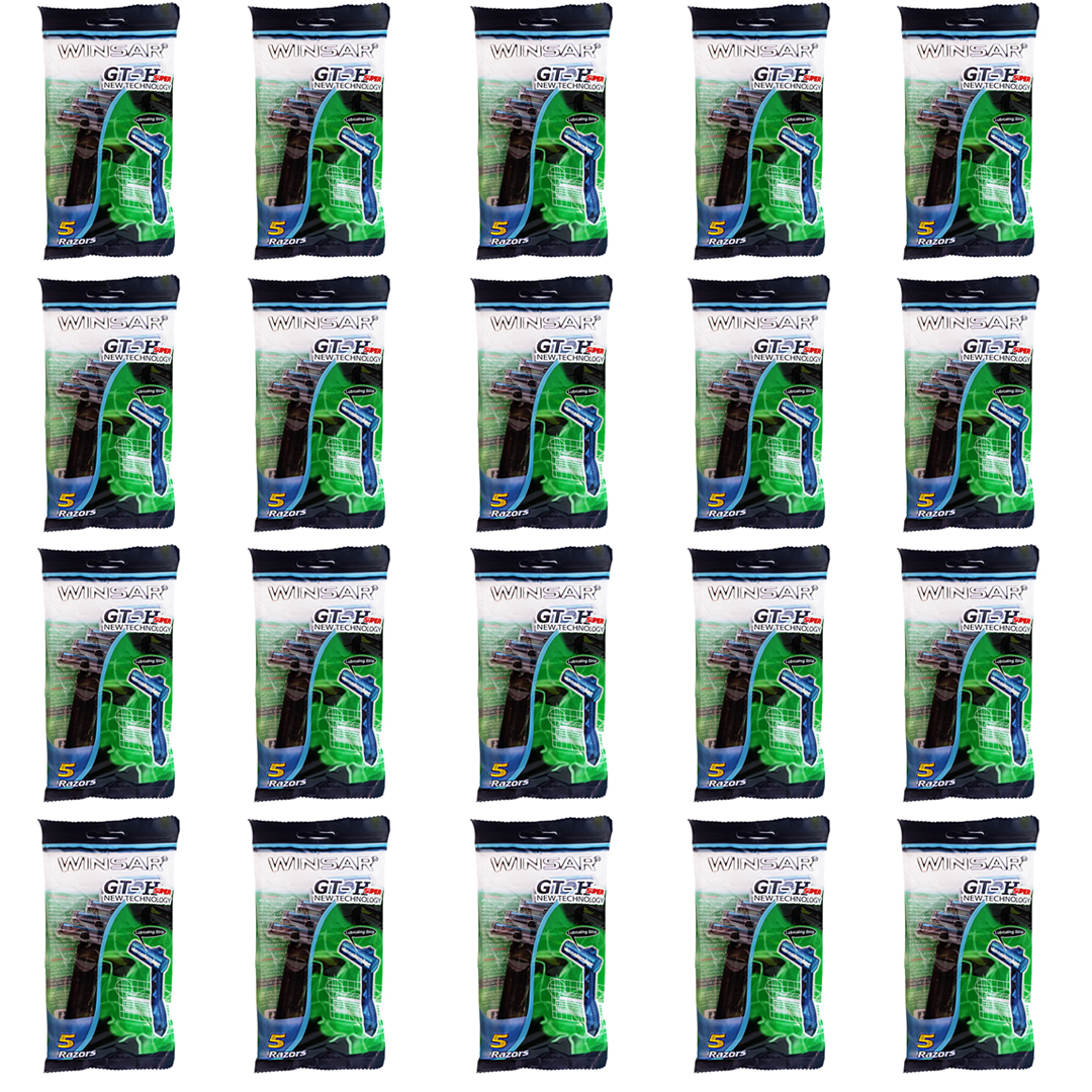 خود تراش وینسار مدل GT-H SUPER 0 بیست بسته 5 عددی