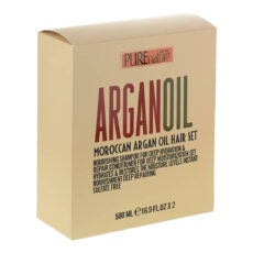 شامپو تقویت کننده و ترمیم کننده مو پیور نیچر مدل argan حجم 500 میلی لیتر به همراه ماسک مو پیور نیچر مدل argan oil