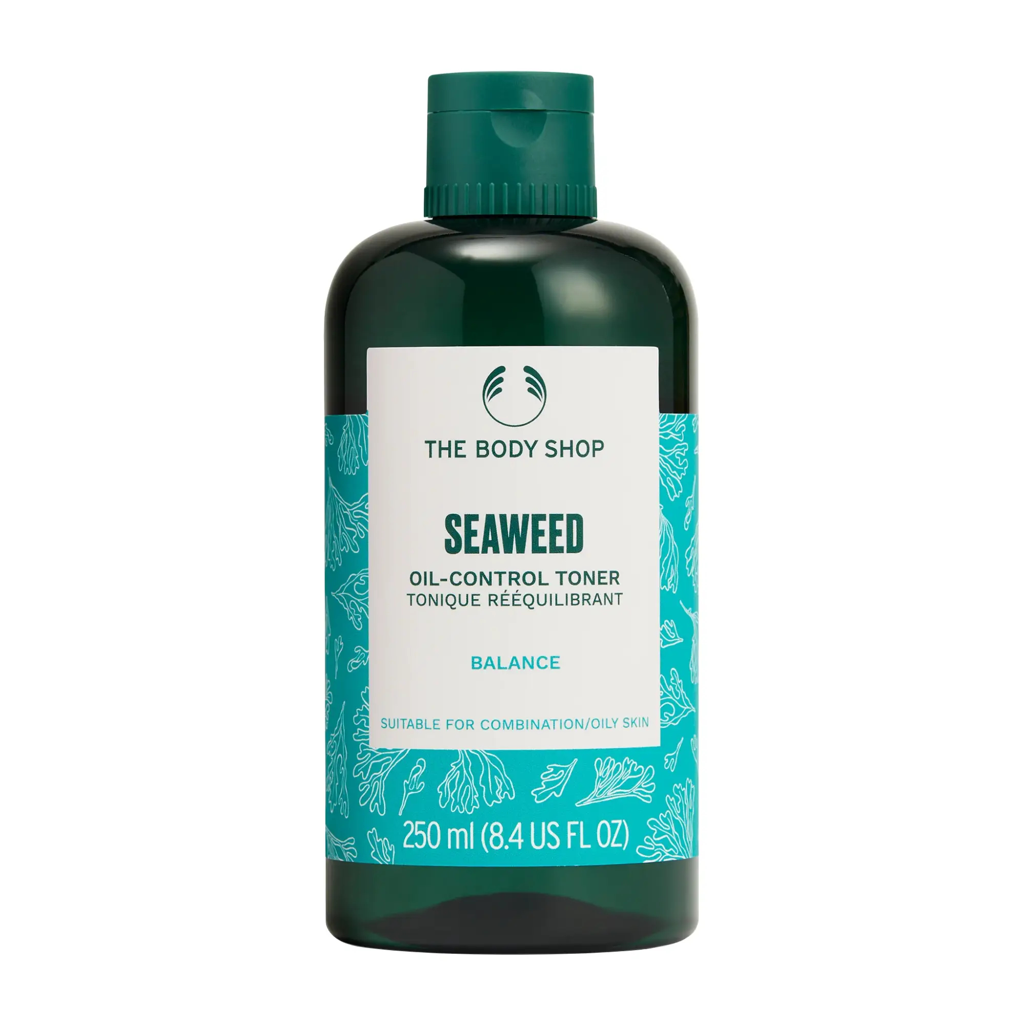 تونر پاک کننده صورت بادی شاپ مدل Seaweed مناسب برای پوست چرب و مختلط حجم 250 میلی لیتر