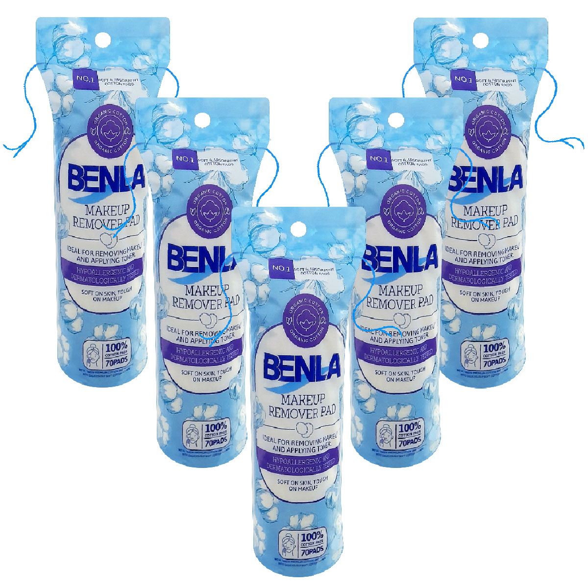 پد پاک کننده آرایش صورت بنلا مدل 005 مجموعه 5 عددی
