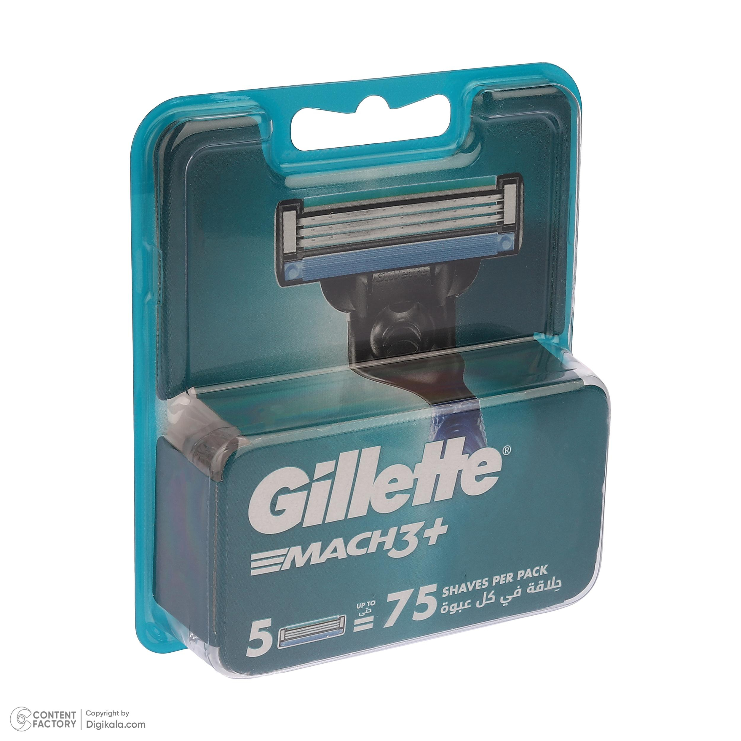 تیغ یدک ژیلت مدل Mach3 بسته 5 عددی