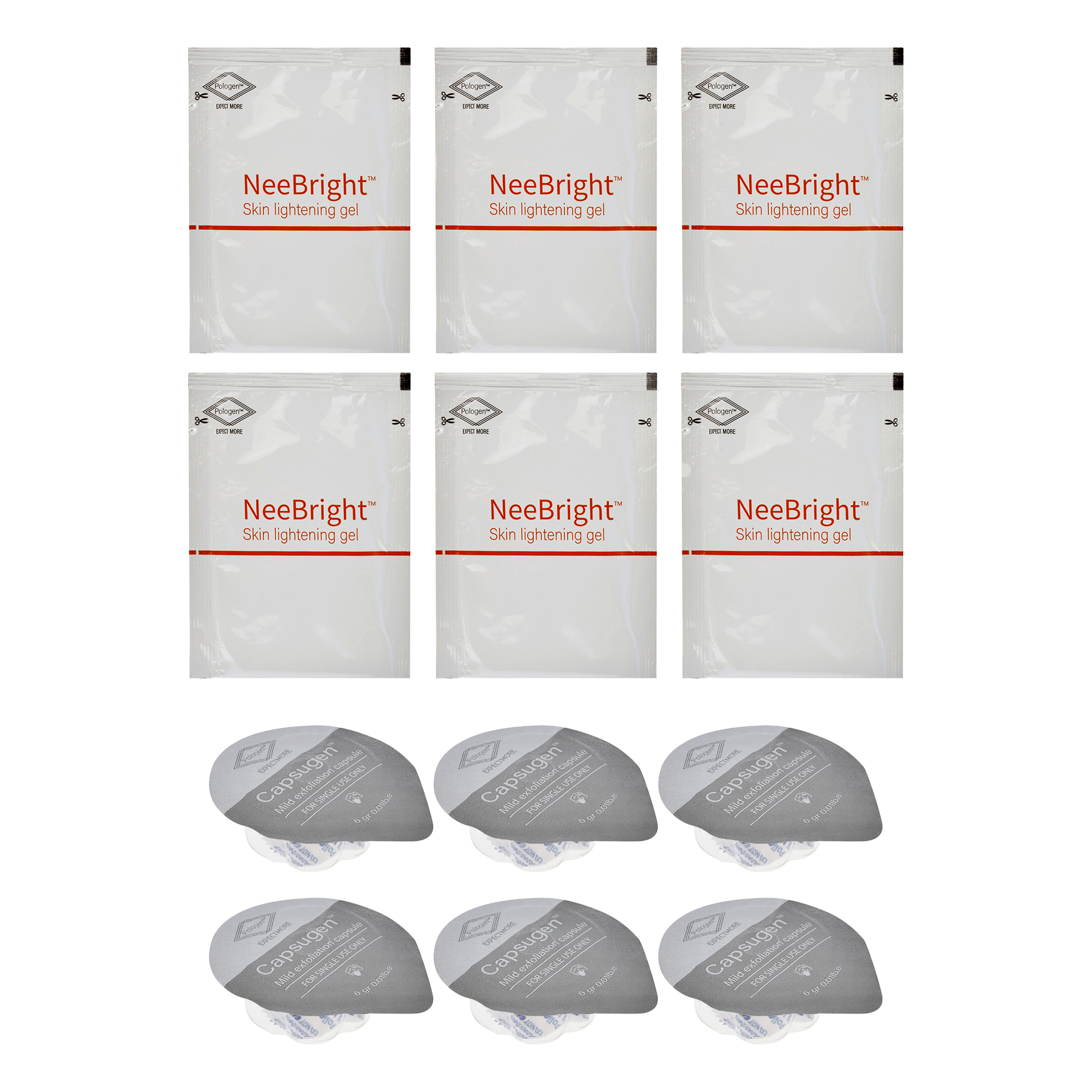 ژل ترمیم‌کننده و روشن کننده صورت پولوژن مدل NeeBright مناسب برای انواع پوست حجم 20 میلی‌لیتر بسته 12 عددی